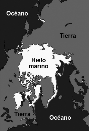 Arctic sea ice map