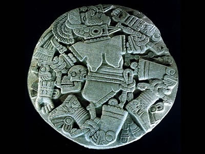 <a href="/mythology/coyolxauhqui_moon.html&edu=high&dev=1">Coyolxauhqui</a> was the <a href="/earth/moons_and_rings.html&edu=high&dev=1">Moon</a> goddess according the Aztec mythology. The image above reproduces "The Coyolxauhqui Stone," a giant monolith found at the Great Temple of Tenochtitlan.<p><small><em>Image courtesy of the Museo del Templo Mayor, Mexico.</em></small></p>