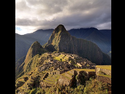 <a href="/mythology/inti_sun.html&dev=1">Inti</a> was considered the Sun god and the ancestor of the Incas. Inca people were living in South America in the ancient Peru. In the remains of the city of Machu Picchu, it is possible to see a shadow clock which describes the course of the Sun personified by Inti. Inti and his wife <a href="/mythology/pachamama_earth.html&dev=1">Pachamama</a>, the Earth goddess, were regarded as benevolent deities.<p><small><em>Image courtesy of Martin St-Amant (Wikipedia).  Creative Commons Attribution 3.0 Unported License.</em></small></p>
